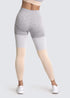 the keeper SET full length legging & crop colour block pale blush